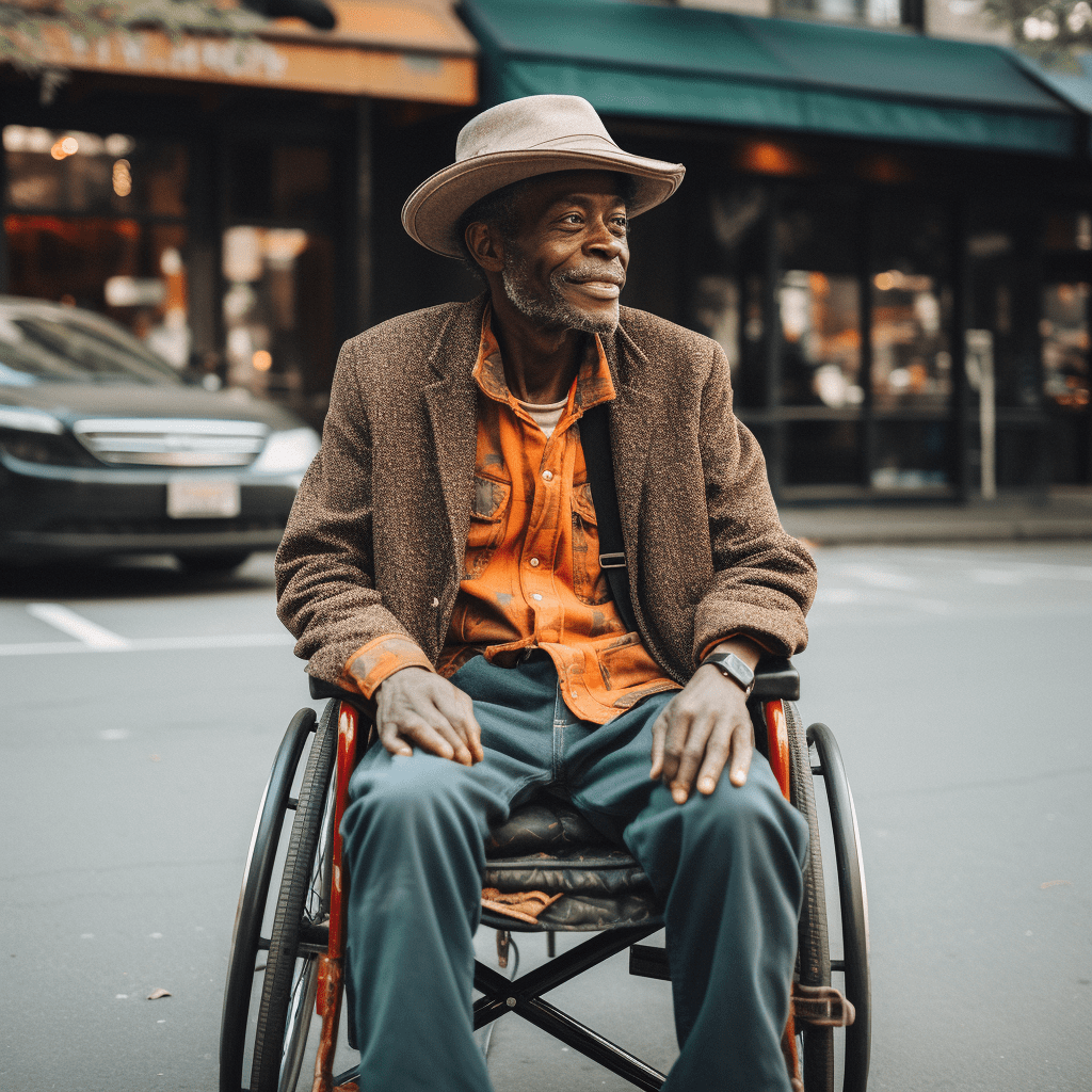 A man in a wheelchair