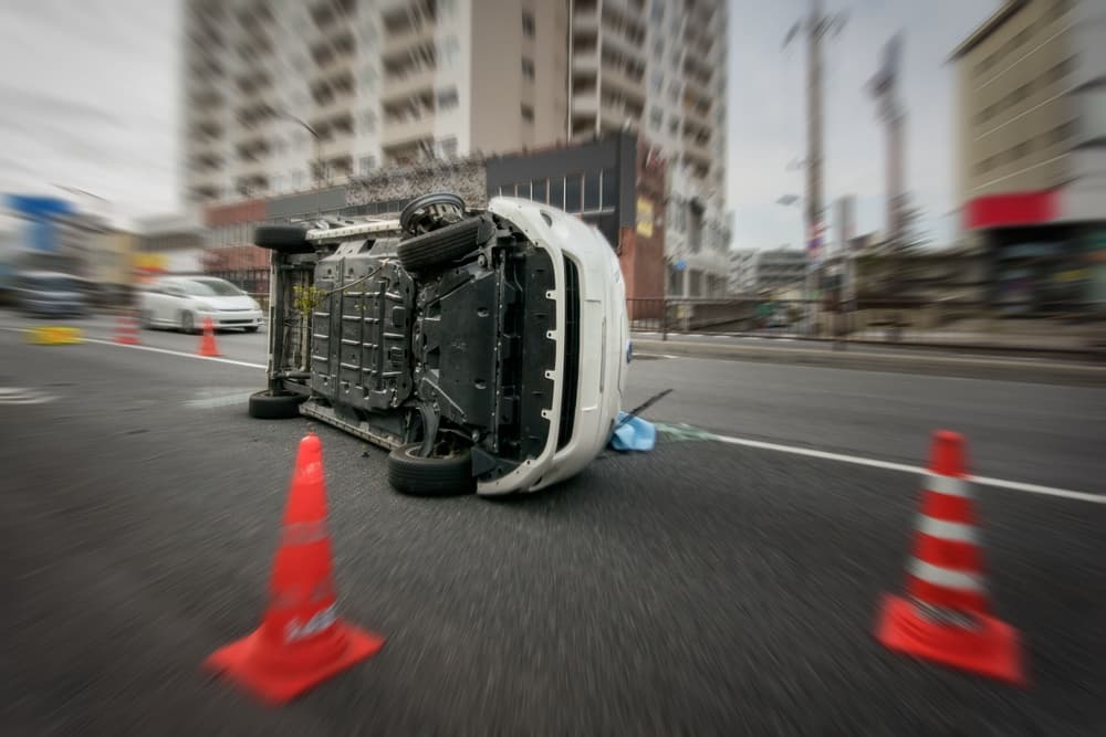 Vehicle involved in a traffic accident